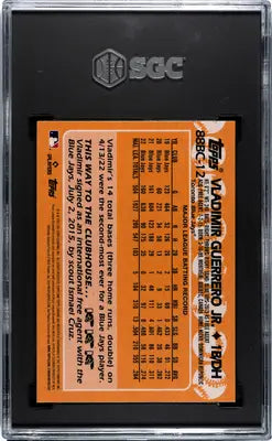 Graded 2023 Topps Chrome Vladimir Guerrero Jr. baseball card SGC 10 display
