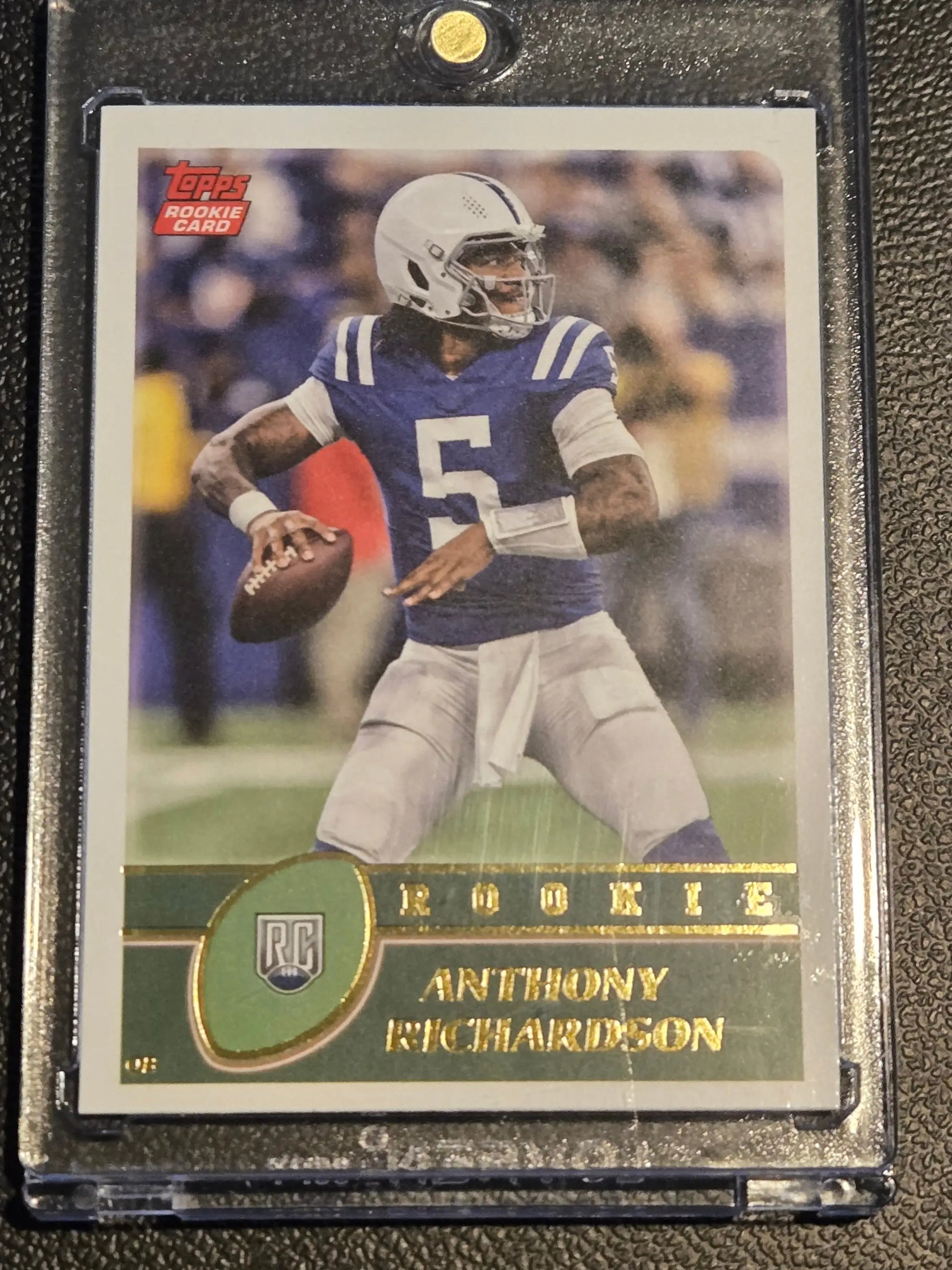2023 Topps Composite Anthony Richardson rookie card showcasing vibrant sports memorabilia