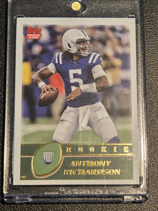 2023 Topps Composite Anthony Richardson rookie card showcasing vibrant sports memorabilia
