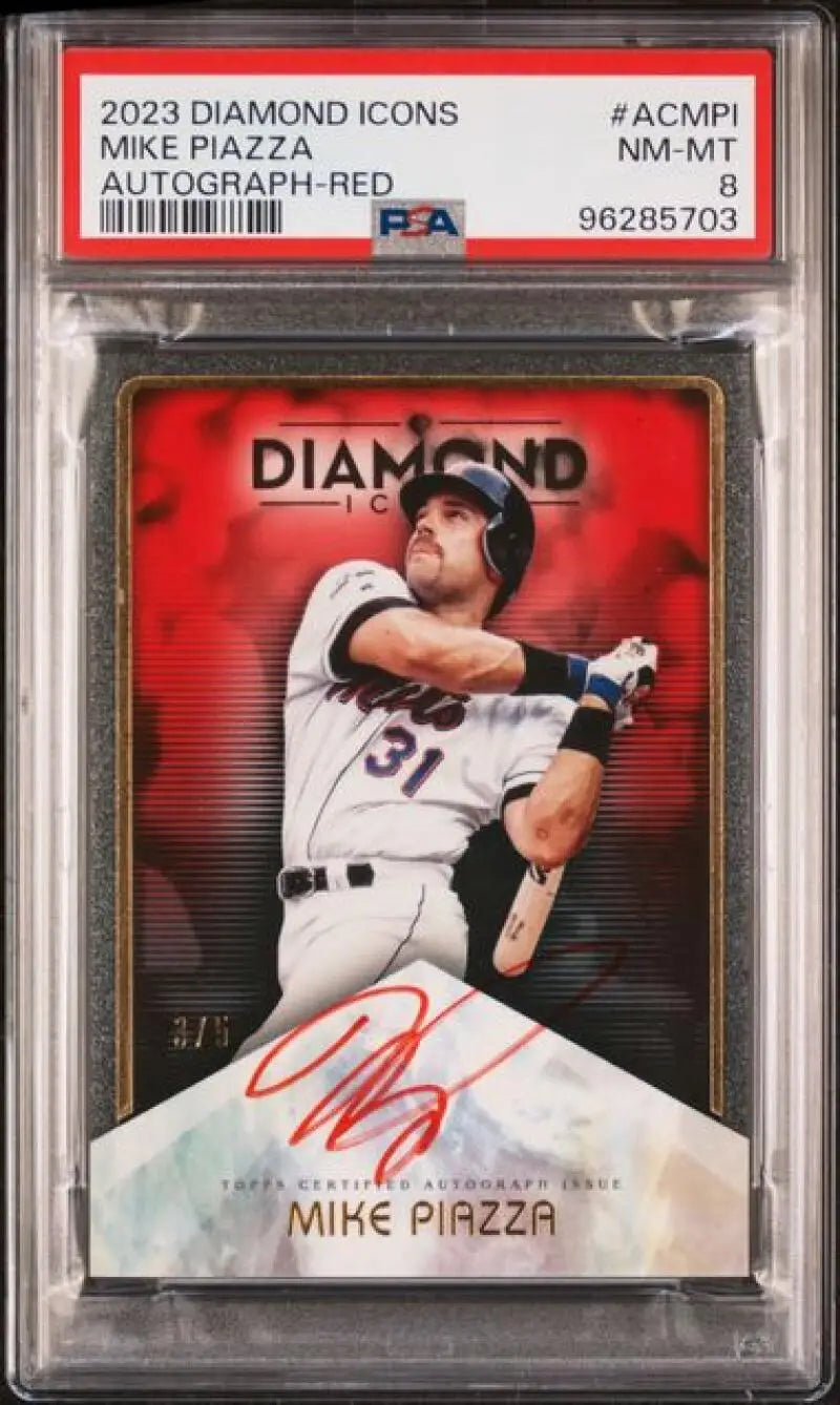 PSA-graded 2023 Topps Diamond Icons Mike Piazza baseball card #31 New York Mets