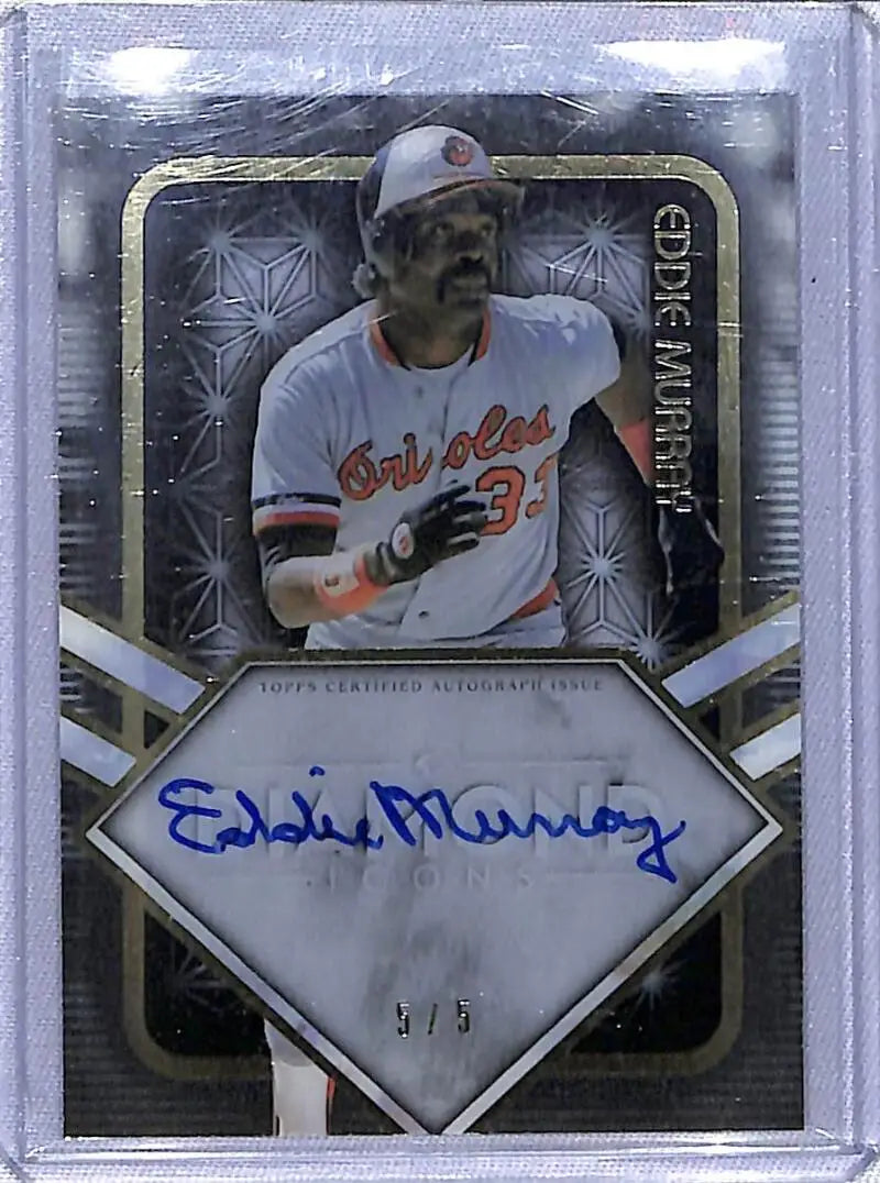 Baseball trading card of Eddie Murray, Baltimore Orioles, Topps Diamond Icons, autographed