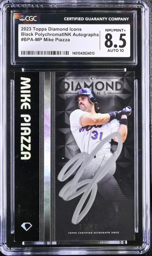 Graded Mike Piazza New York Mets Baseball Card #31 CGC 8.5 in protective holder