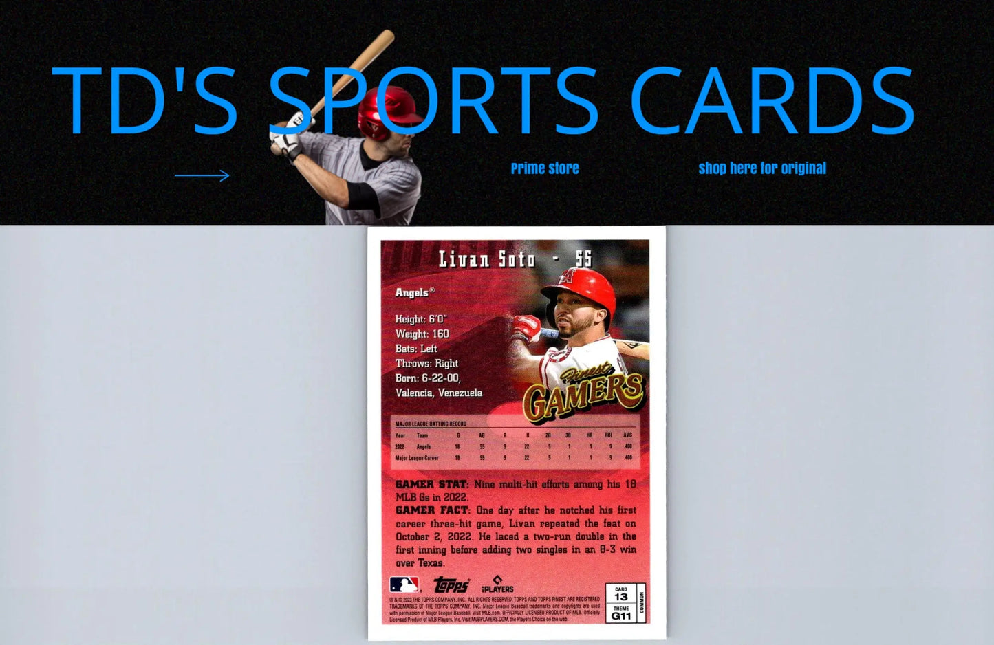 Livan Soto baseball card from Topps Finest Flashbacks #13 collectible series