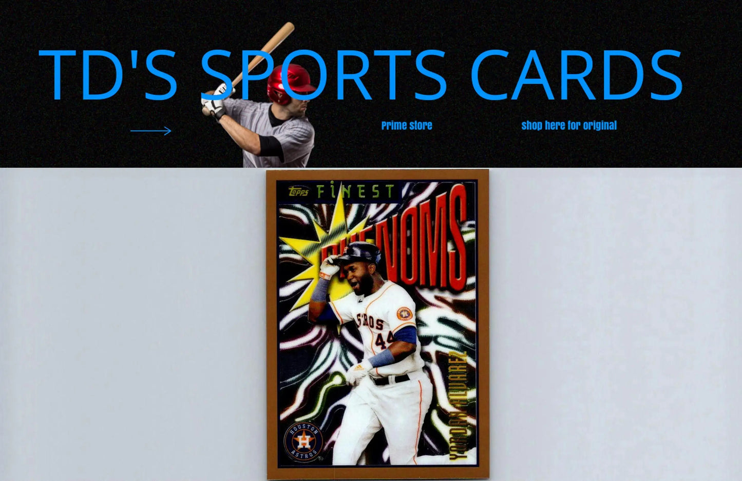 2023 Topps Finest Flashbacks #40 Yordan Alvarez collectible baseball card design