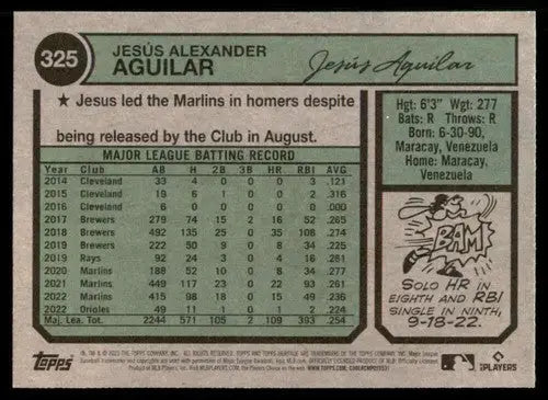 2023 Topps Heritage #325 Jesus Aguilar NM-MT Orioles ID:73416 - Trading Cards