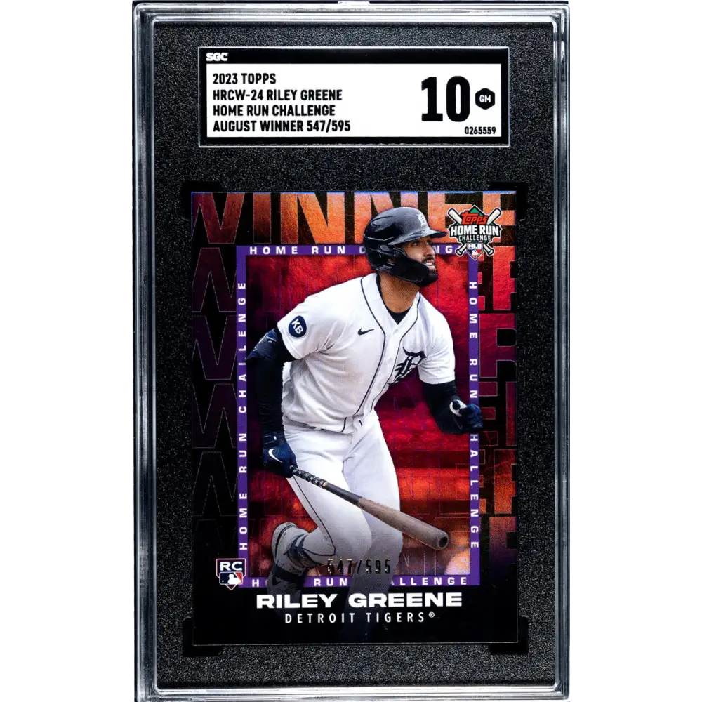 2023 Topps Homerun Challenge Winner #HRCW-24 Riley Greene SGC 10 Gem 547/595 Detroit Tigers Baseball Card