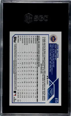 Graded 2023 Topps Jose Butto #615 Rainbow Foil Baseball Card in SGC 10 holder