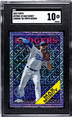 Graded 2023 Topps Max Muncy Chrome baseball card in 88 Topps design, SGC 10