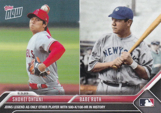 2023 TOPPS NOW #233 SHOHEI OHTANI & BABE RUTH