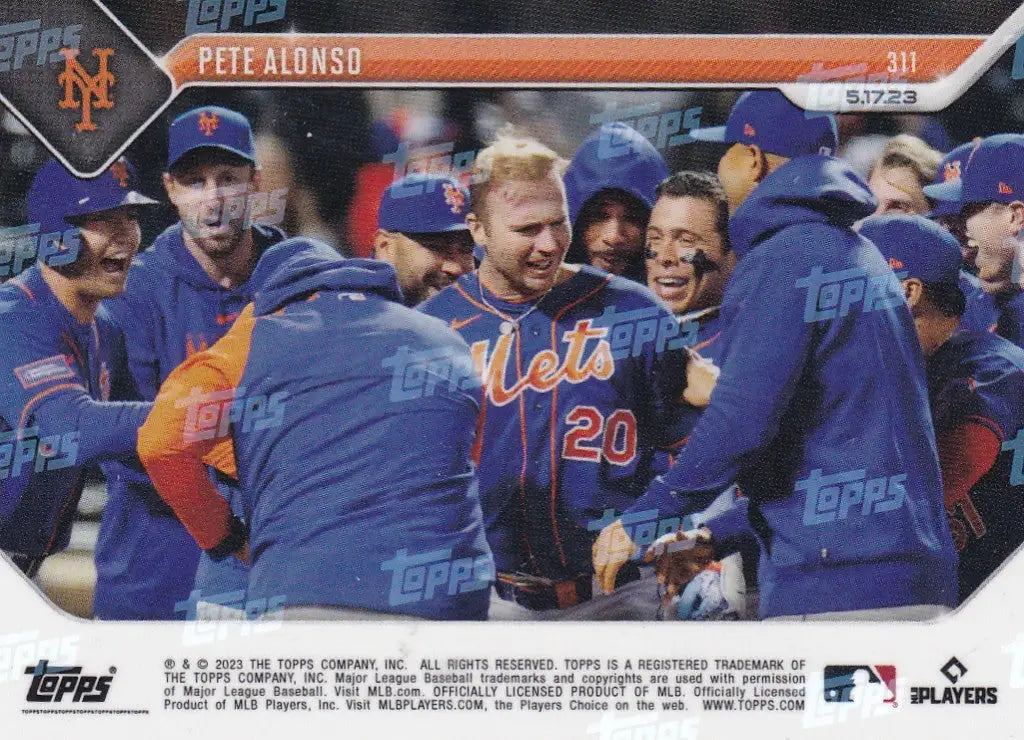 2023 TOPPS NOW #311 PETE ALONSO- NEW YORK METS - Collectible Trading Cards