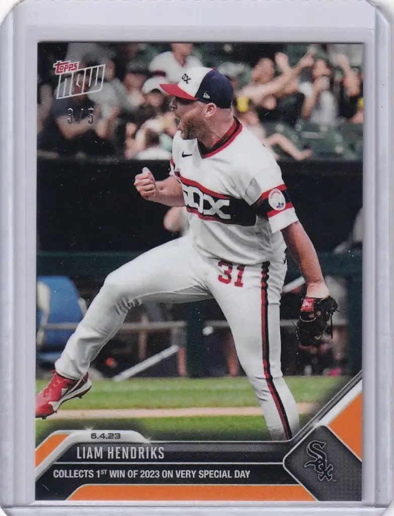 Liam Hendriks Chicago White Sox pitcher depicted in 2023 Topps Now Parallel card