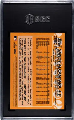 Graded 2023 Topps Sandy Alcantara baseball card SGC 10 showcasing Sandy Alcantara