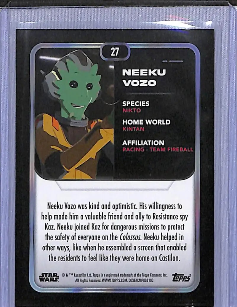 Star Wars trading card 2023 Topps Star Wars Blue Neeku Vozo NM-MT 10/50