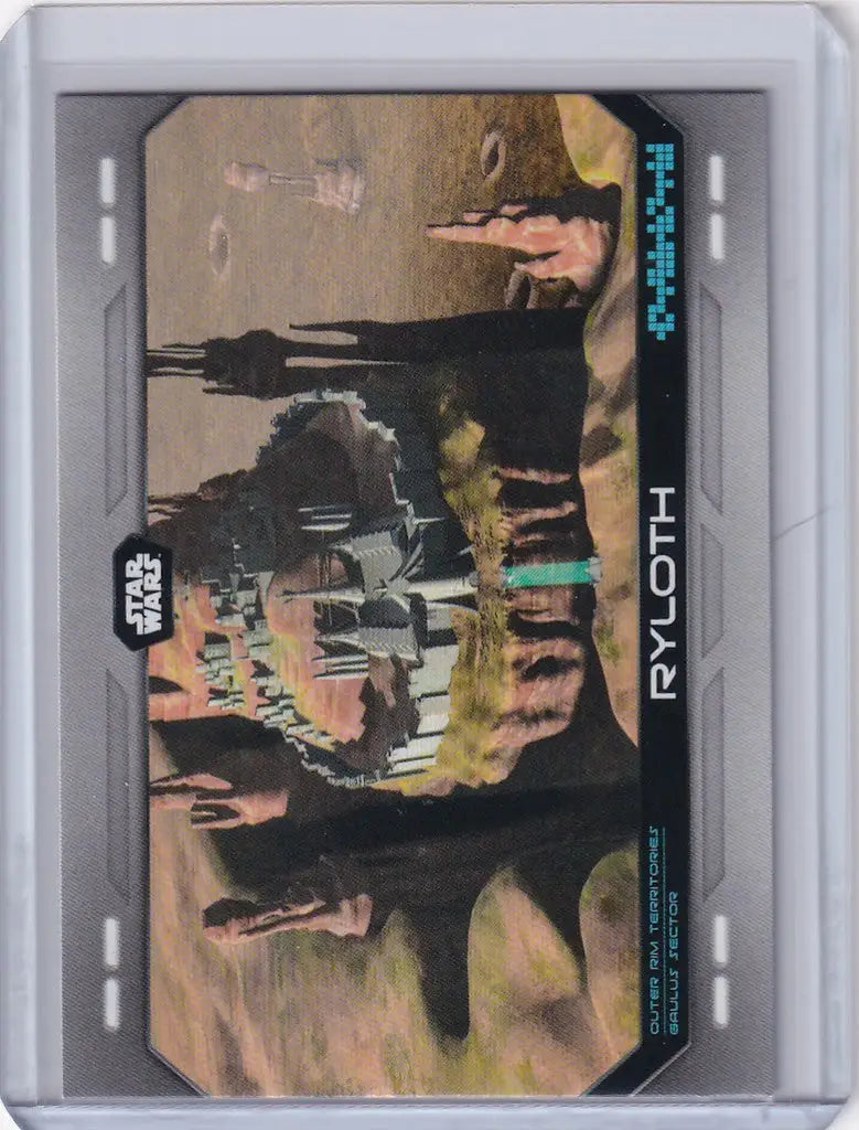 Trading card showcasing Ryloth scene with alien characters from Topps Star Wars