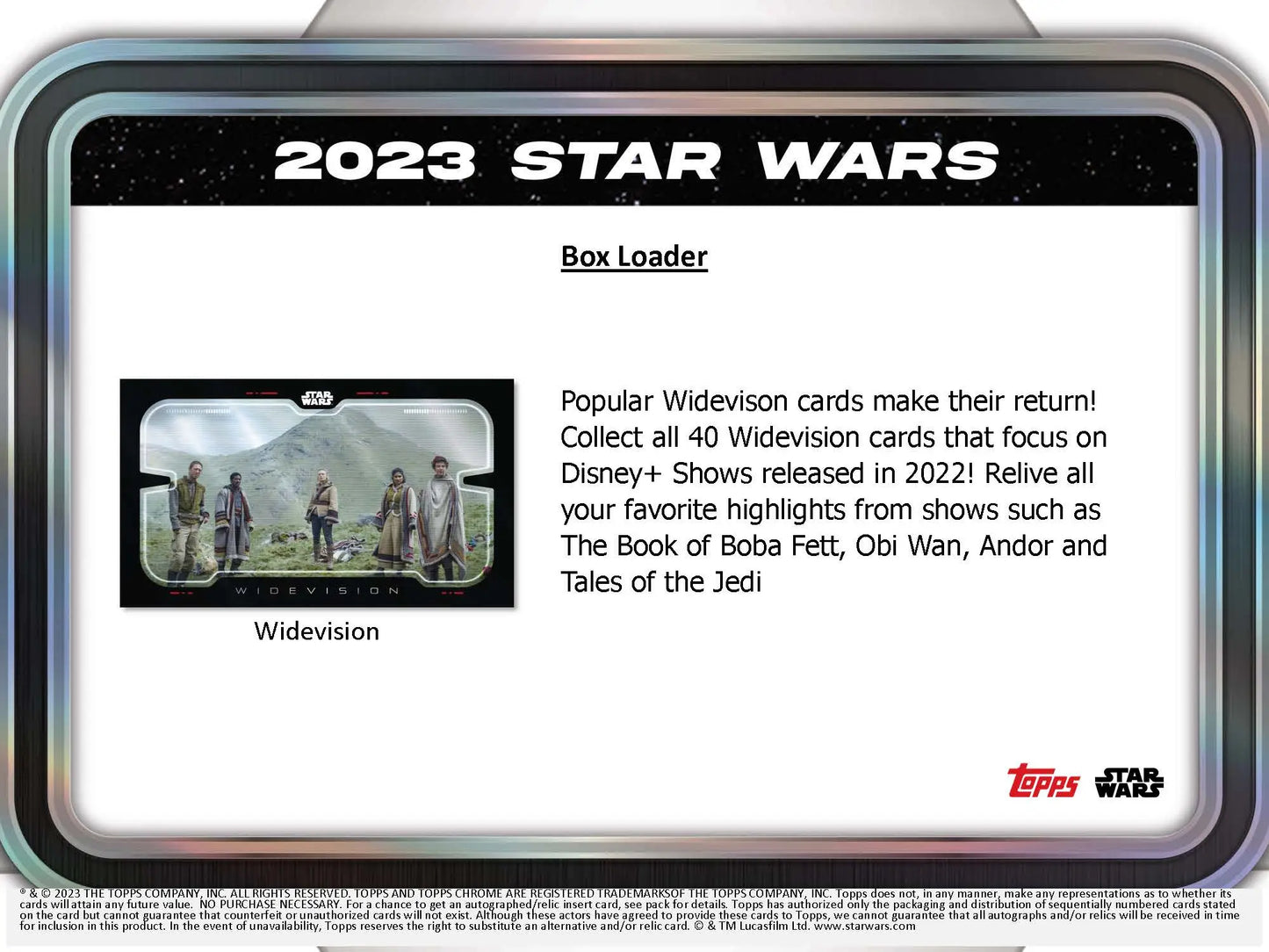 Star Wars trading card featured in 2023 Topps Star Wars Hobby Super Box with rare short prints