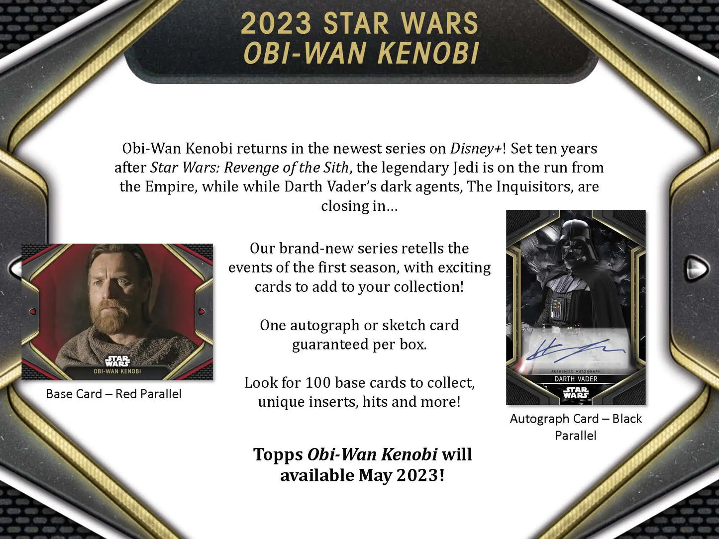 Star Wars Obi-Wan Kenobi trading cards in 2023 Topps Star Wars hobby box with tins
