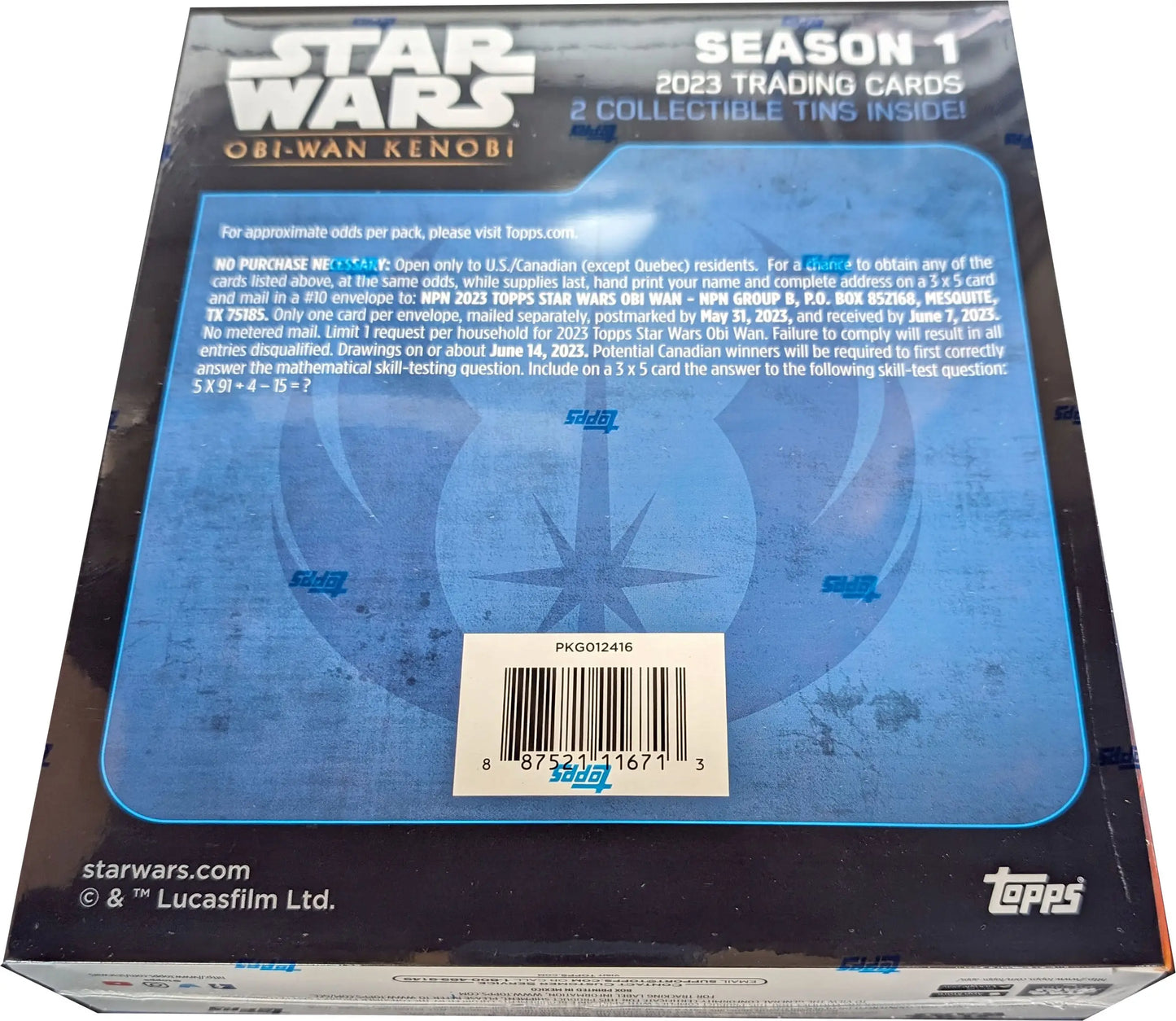 Star Wars Obi-Wan Kenobi trading card tin box from 2023 Topps Star Wars collectors hobby box
