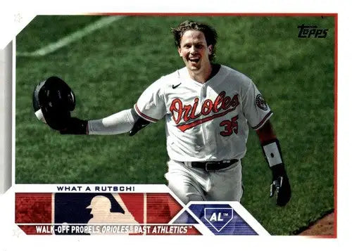 Baseball trading card featuring Orioles player from 2023 Topps Update Series