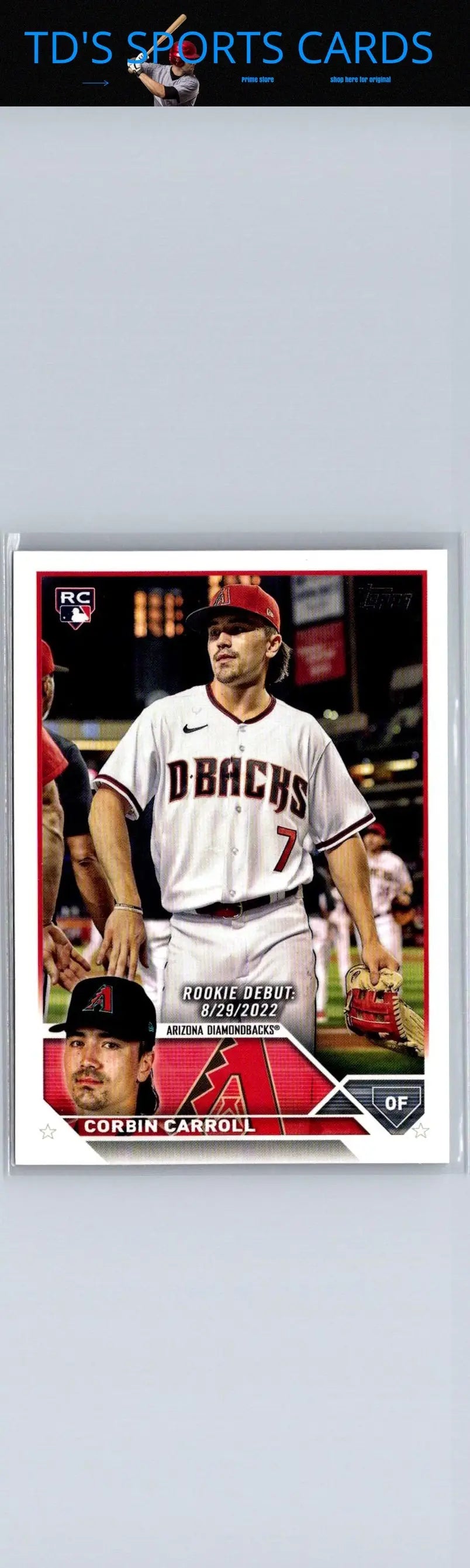 Corbin Carroll baseball card from 2023 Topps Update US244 featuring Corbin Carroll
