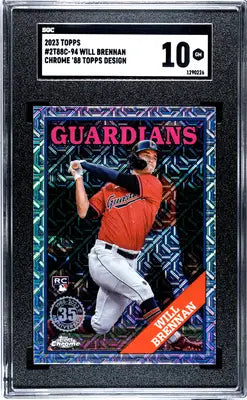 SGC-graded 2023 Topps Chrome Will Brennan baseball card 2t88c-94 chr with perfect 10 grade