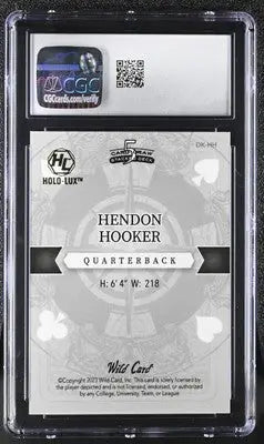2023 Wild Card stacked Hendon Hooker football card Orange Lava 1/1 CGC 9