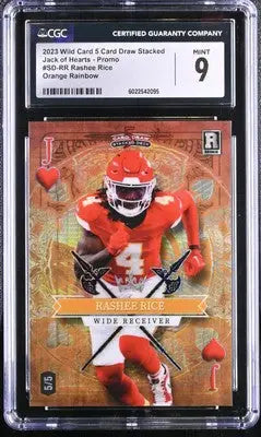 Graded Rashee Rice football card from 2023 Wild Card Stacked Rashee Rice series