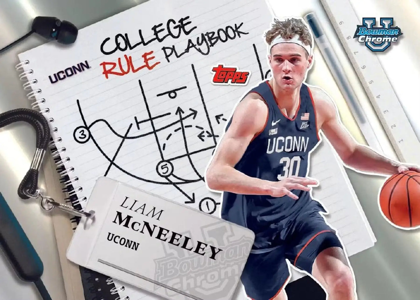 Basketball player trading card from Bowman University Chrome in the 2024-25 Bowman University Chrome Basketball Mega Box