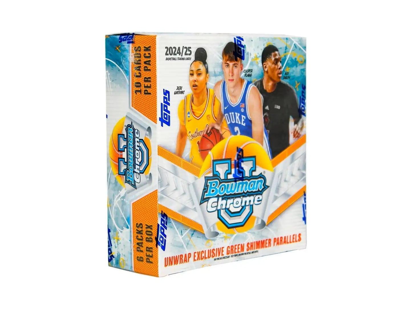 2024-25 Bowman University Chrome Basketball Mega Box showcasing Bowman University Chrome trading cards