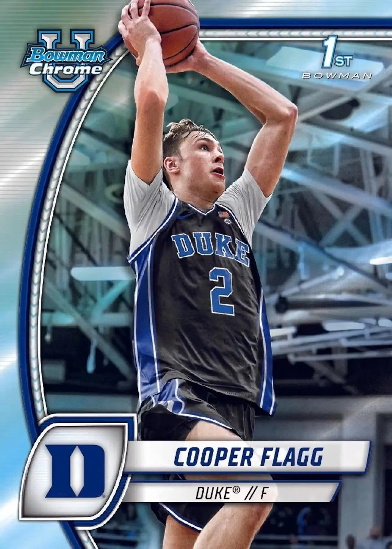 Cooper Flagg Bowman University Chrome Basketball Card in 2024-25 Bowman University Chrome Mega Box