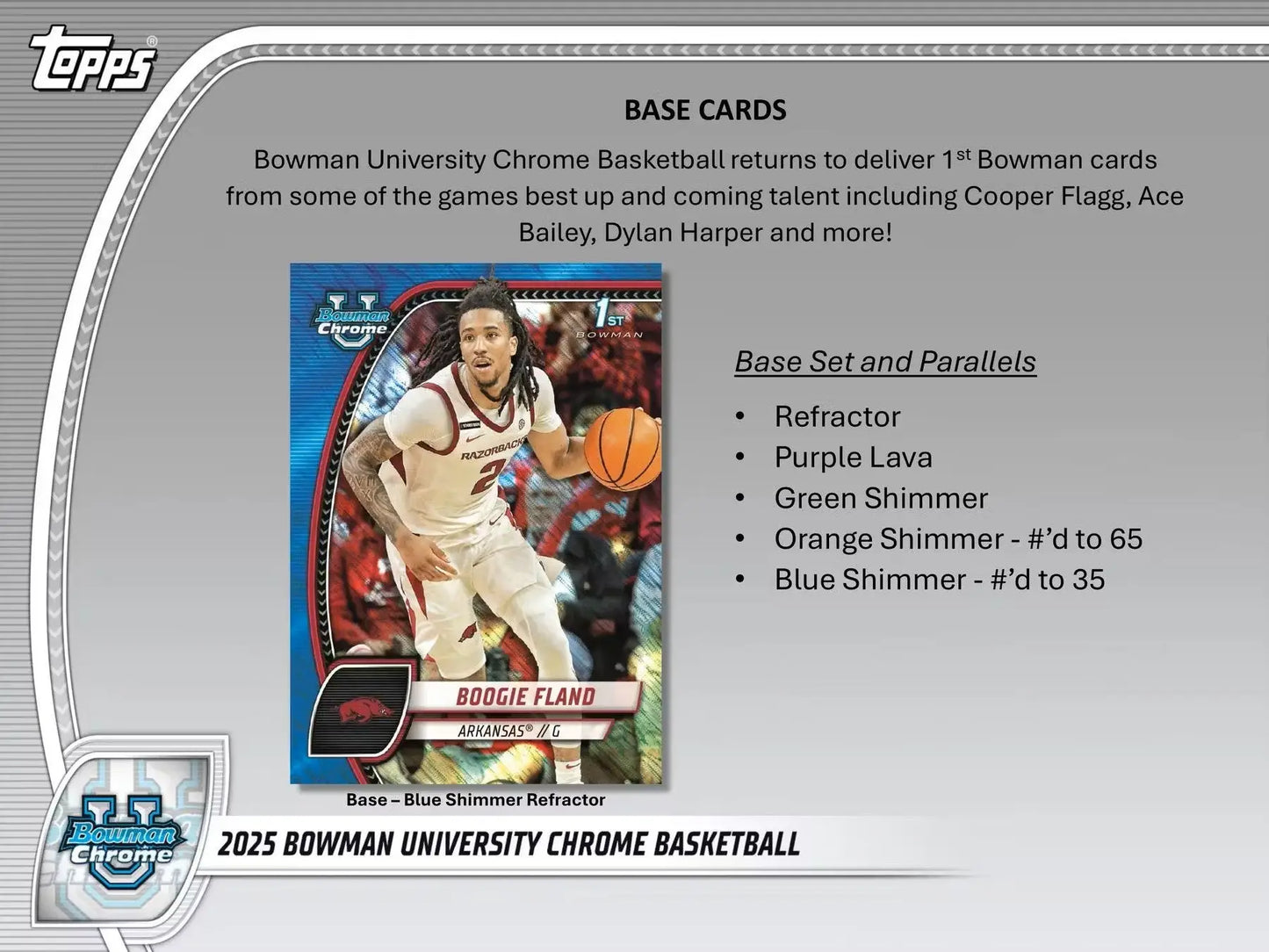 Basketball trading card from 2024-25 Bowman University Chrome Basketball Mega Box