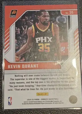 Kevin Durant basketball card from 2024-25 Donruss Durant Franchise Features collection