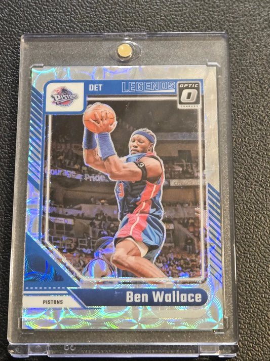 Ben Wallace premium basketball trading card in protective case from 2024-25 Donruss Optic Wallace premium box set