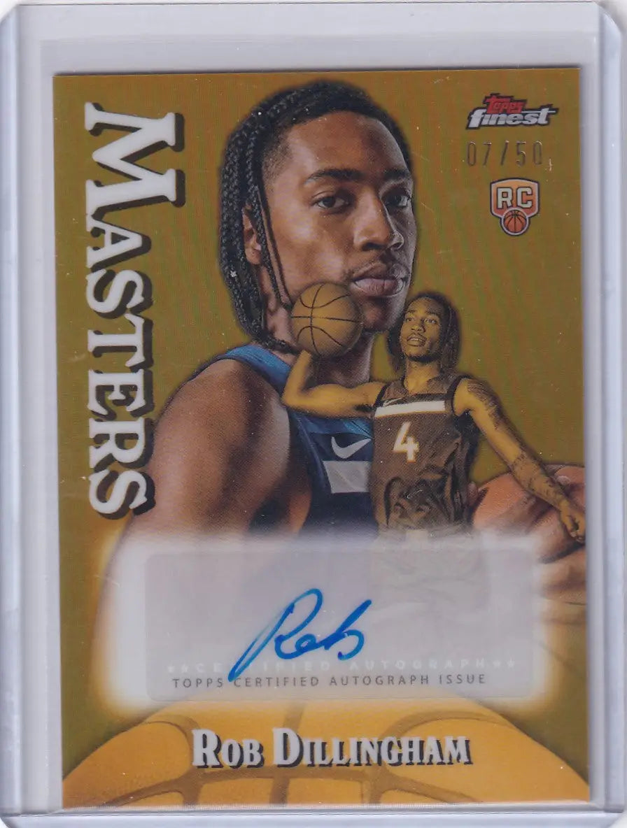 Rob Dillingham autographed basketball trading card from 2024-25 Finest Basketball Auto series