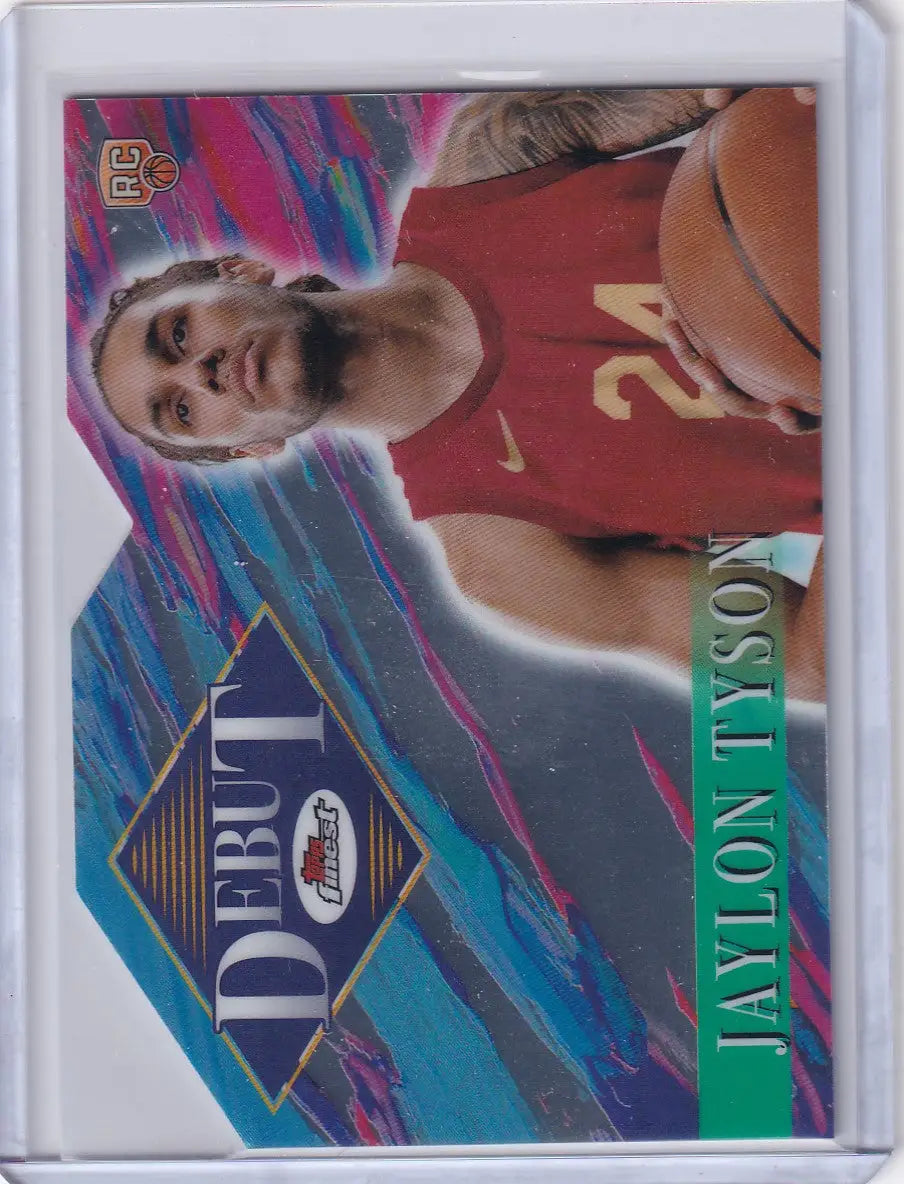 Rookie Jaylon Tyson basketball trading card from 2024-25 Finest Basketball Debut series