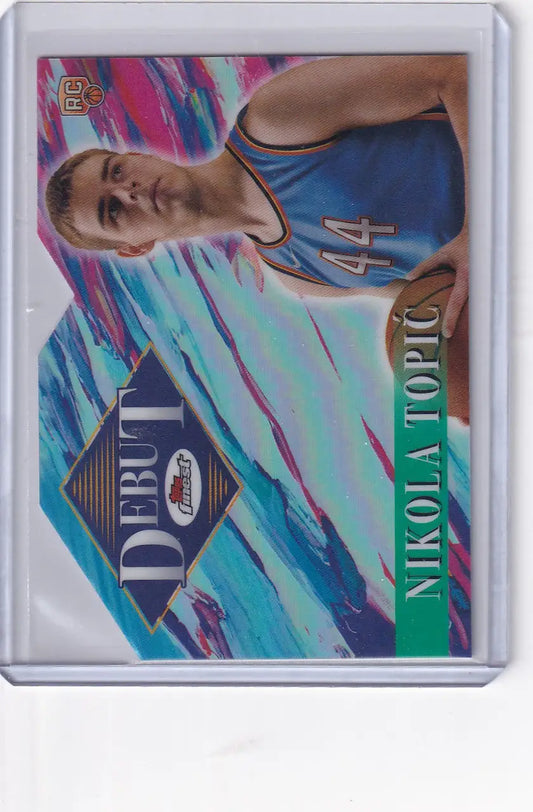 Basketball trading card of Nikola Topić Oklahoma City Thunder from 2024-25 Finest Basketball Debut Refractor