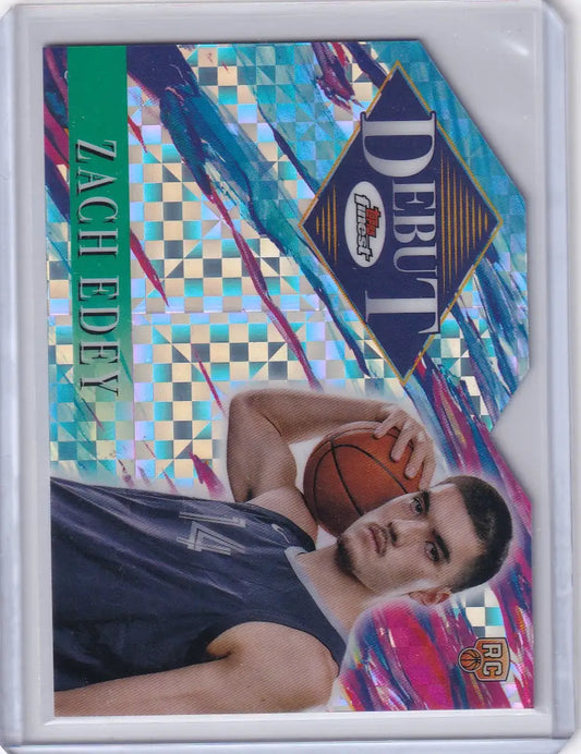 Basketball debut Xfractor trading card of Zach Edey from 2024-25 Finest Basketball