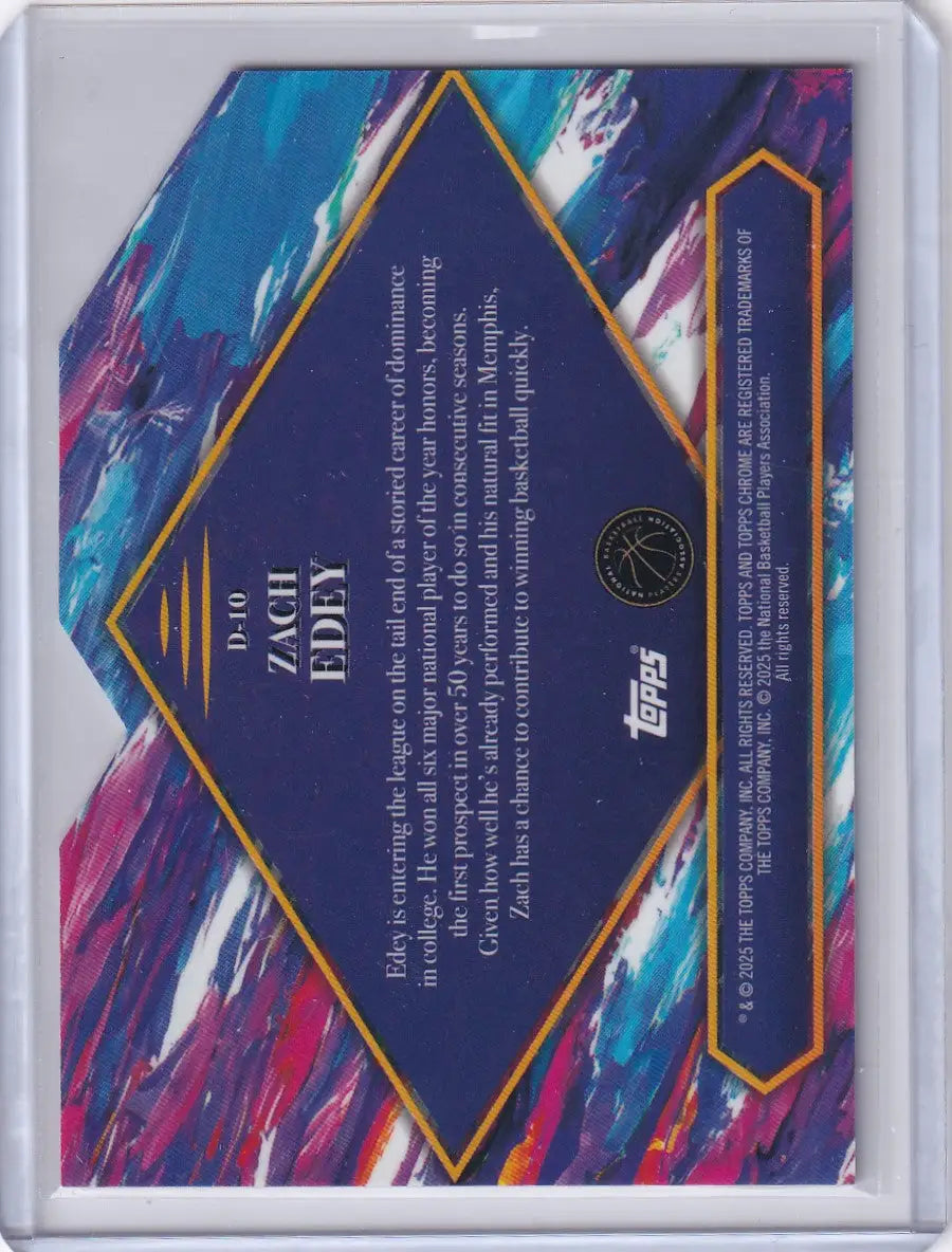 Basketball debut xfractor trading card with vibrant abstract background for finest basketball debut