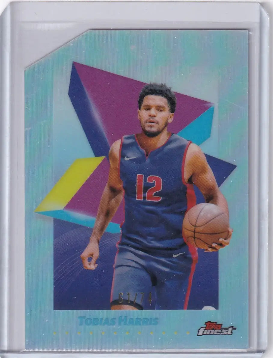 Basketball die cut trading card featuring Tobias Harris from 2024-25 Finest Basketball Die collection