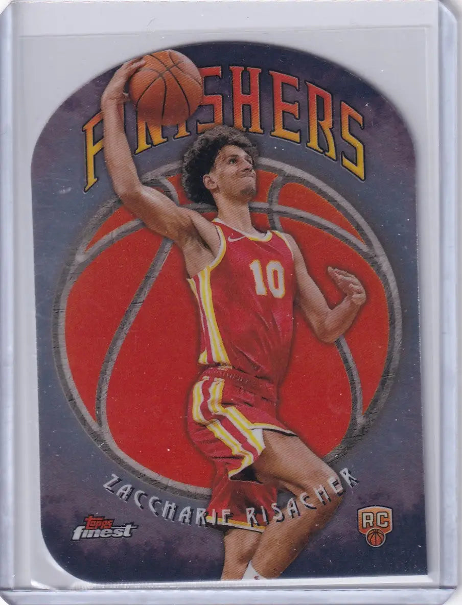 Basketball trading card of Zaccharie Risacher, finest basketball finishers, Atlanta Hawks