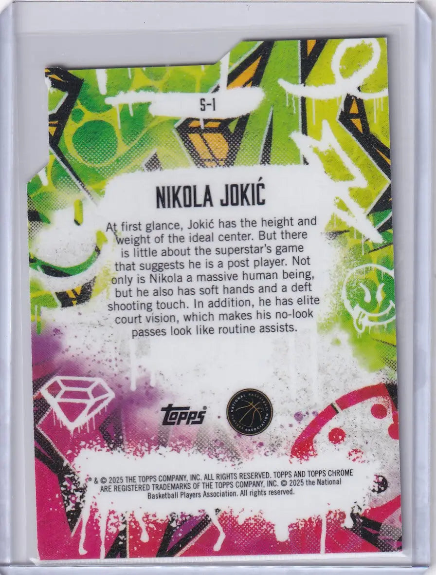 Basketball showstoppers trading card of Nikola Jokić from 2024-25 Finest Basketball