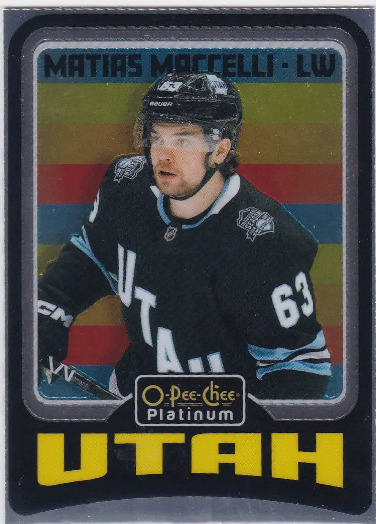 Hockey trading card 2024-25 O-Pee-Chee Platinum R65 Matias Maccelli Retro Utah