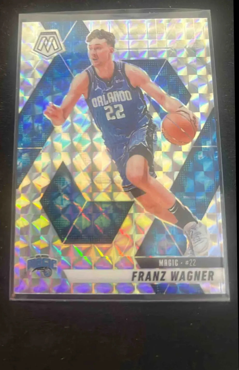 Shiny Panini Basketball Mosaic Franz Wagner trading card in Orlando Magic uniform