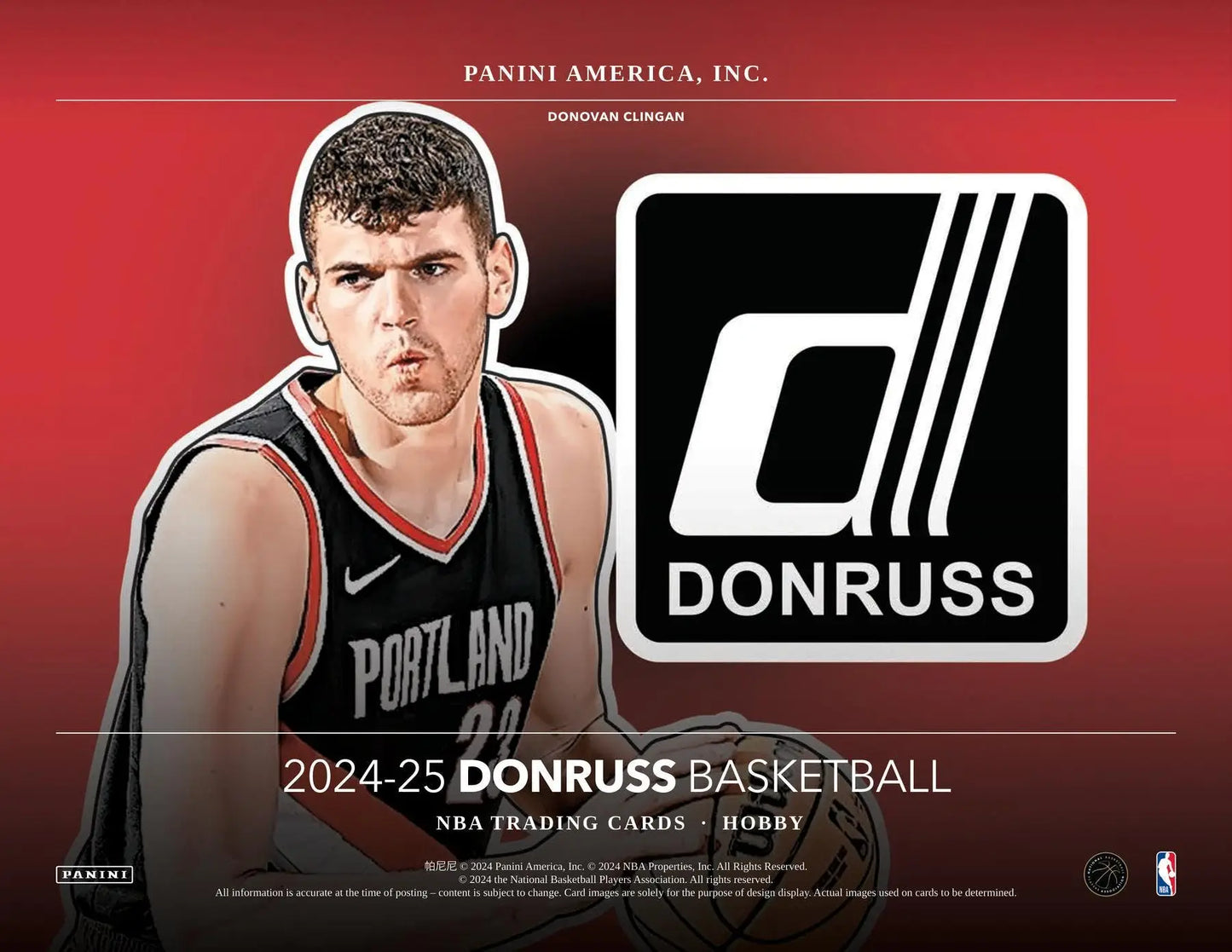 Basketball trading card from 2024-25 Panini Donruss Hobby Box featuring rated rookies