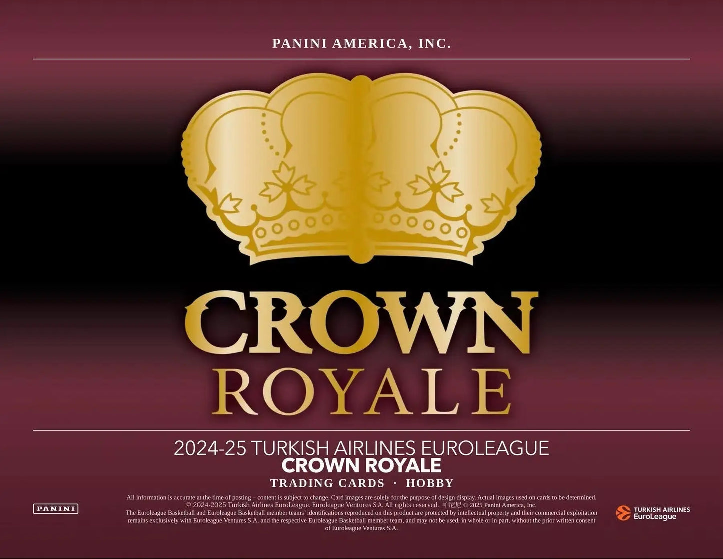 Euroleague Crown Royale trading card from 2024/25 Panini EuroLeague Crown Royale Basketball Hobby Box