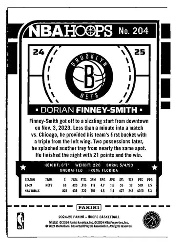 Dorian Finney-Smith NBA Hoops Winter basketball card from 2024-25 Panini Hoops Winter series