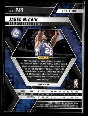 2024-25 Panini Mosaic Jared McCain Choice Peacock Mosaic basketball trading card