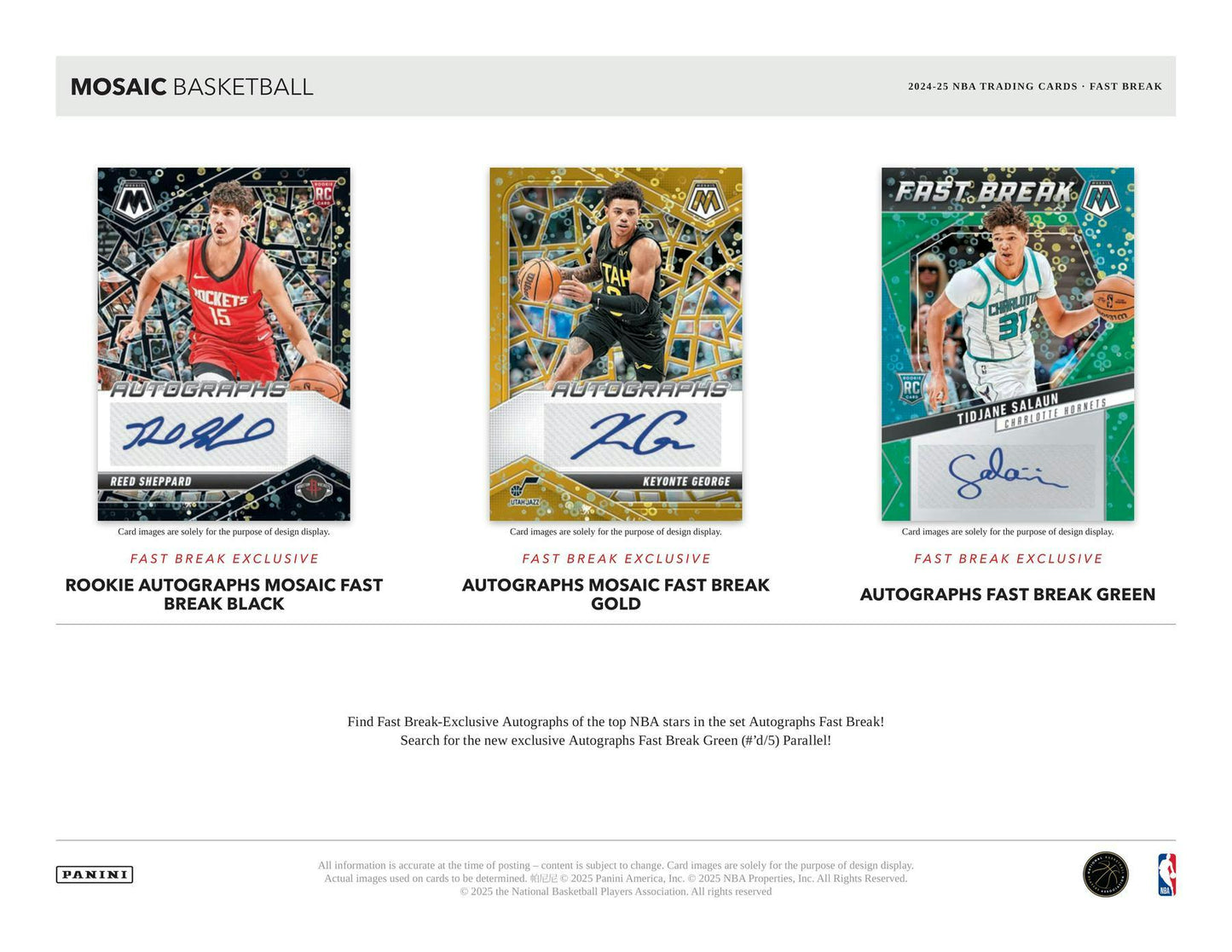 2024-25 Panini Mosaic Basketball Fast Break Box | Columbia Sports Cards