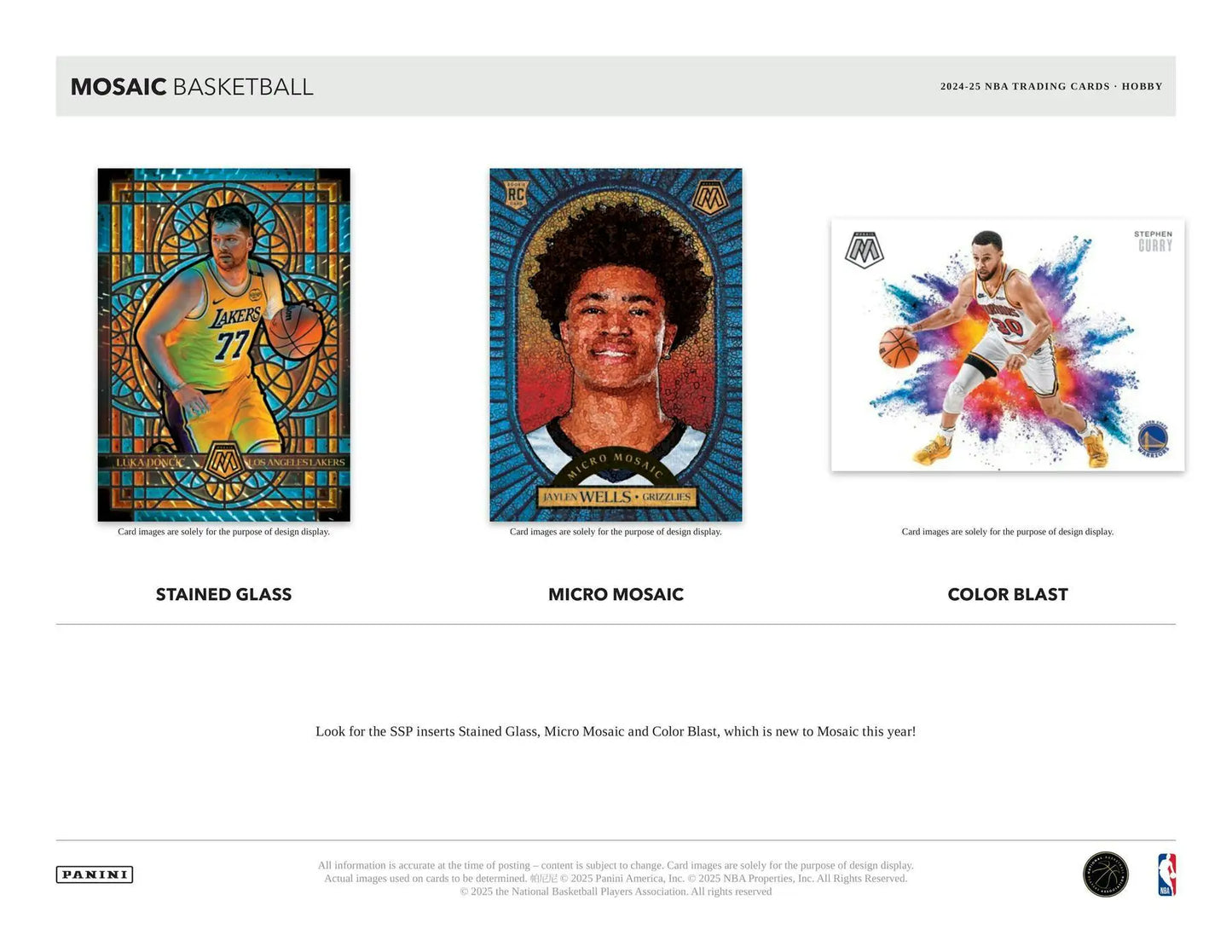 Mosaic basketball trading cards from 2024-25 Panini Mosaic Basketball hobby box