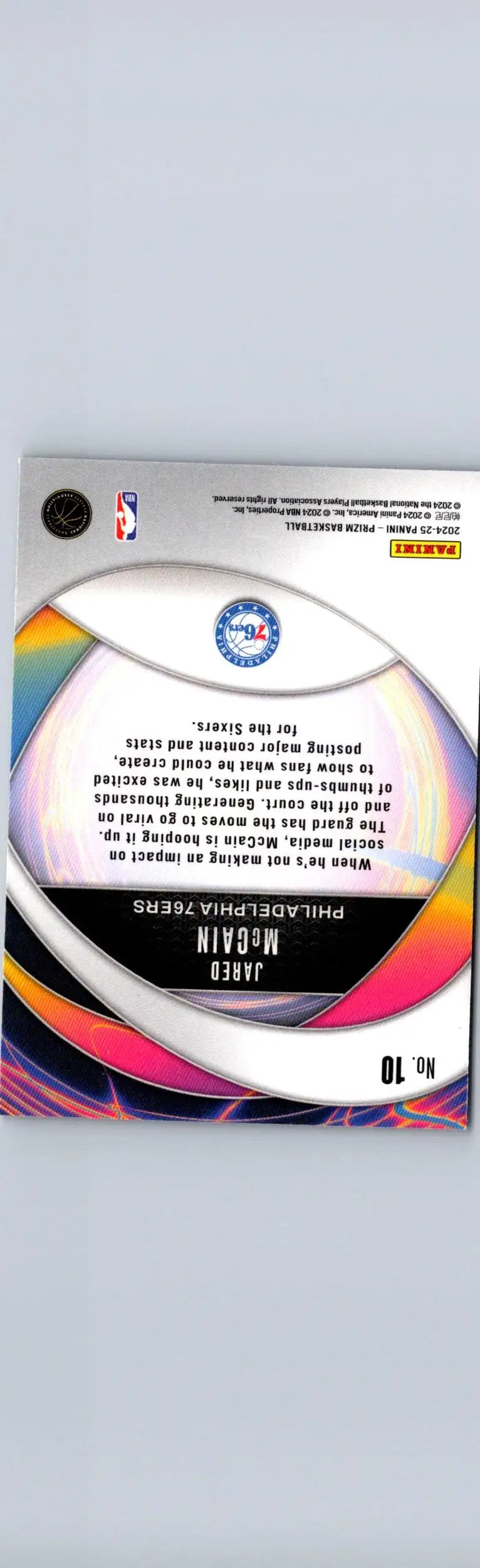 Jared McCain basketball card from 2024-25 Panini Prizm featuring Alexandre Sarr Instant Impact Silver