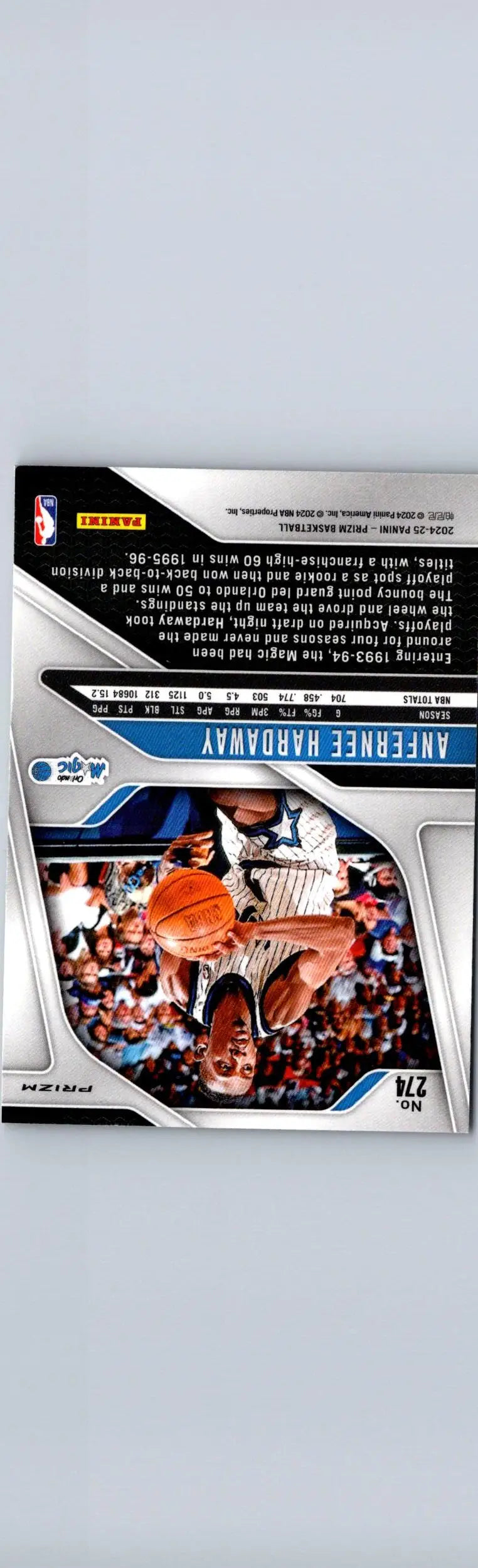 Anfernee Hardaway basketball card from 2024-25 Panini Prizm showing Anfernee Hardaway Prizms Green